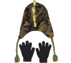 Camouflage T-rex Hat And Glove Set