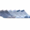 6 Pack Striped No Show Socks